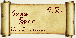 Ivan Ržić vizit kartica
